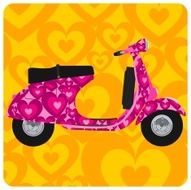Love vespa hippie heart Psychedelic scooter pop art