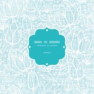 Blue lace flowers textile frame seamless pattern background