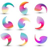 Abstract wavy shapes set