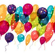 Holiday seamless pattern with shiny colored balloons