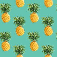 Pineapples Background in Retro Style N2
