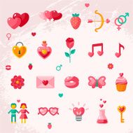 Valentine&#039;s day icons elements collection N2