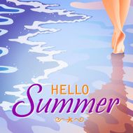 Walking in the Shallows Beside a White Sand Summer
