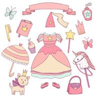 My little princess set Cute vector clip art