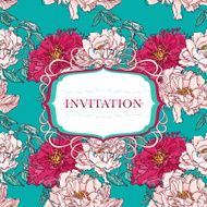 Floral Invitation with Peonies