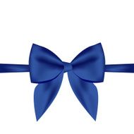 Vector gift card with blue ribbon background