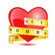 Love heart with a tape measure - VECTOR
