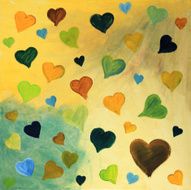 Autumn colored hearts