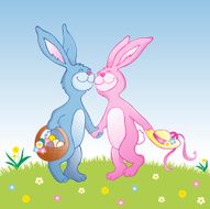 Happy Easter bunny couple