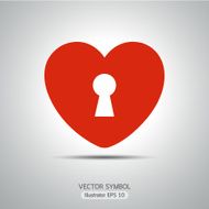 Lock heart symbol icon concept