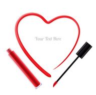 Heart painted of red lip gloss N2