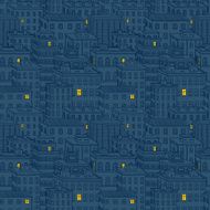 Townhouses night seamless pattern