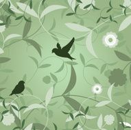 love birds with flowers background