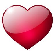 3d red heart button
