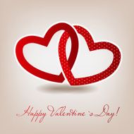 Happy Valentines Day card with heart Vector illustration N154