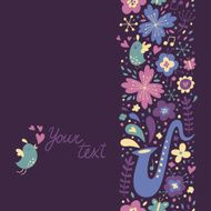 Floral design element with saxophone N5