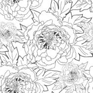Seamless floral background with peonies N30