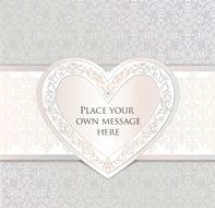 Gift card with lacy heart and copy space