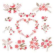 Set of flower design elements N2