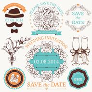 Vector set of wedding design elements and decoration
