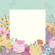 Summer floral vintage vector background N2