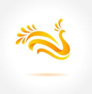 Orange bird Creative symbol of happiness