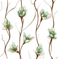 Vintage Flowers Seamless Pattern Background