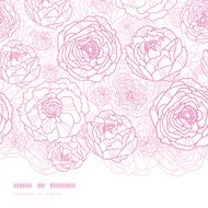 Pink line art flowers horizontal seamless pattern background