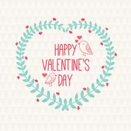 Valentine greeting card with wreath N5