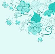 Floral background in abstract style