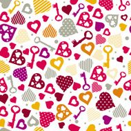 background with hearts and keys