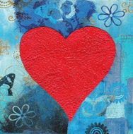 heart collage painting