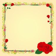 Red rose flower frame