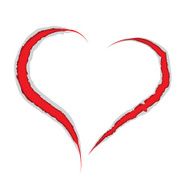 Valentine love heart claws scratch