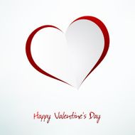 Red Heart Paper Sticker With Shadow EPS10