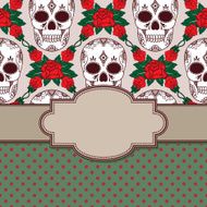 Vector vintage frame with skulls N27
