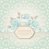 Vintage card with roses and perfume bottle