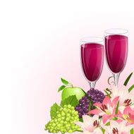 glass of wine with fruit N3
