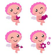 Cute cupid or angel with various items collection N2