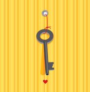 Valentine&#039;s Day card to a key