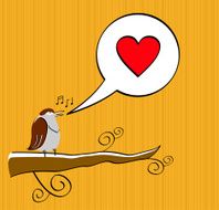 Valentine&#039;s card with sparrow