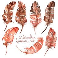 Watercolor feather icons