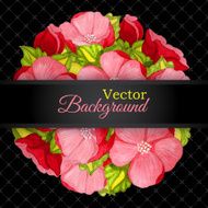 Floral invitation card with flowers peony template N2