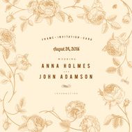 Vintage vector card with beautiful garden roses N3