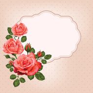 Vintage elegant wedding invitation with summer flowers - Illustration