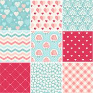 Seamless background set - romantic