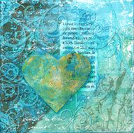 collage artwork with heart