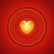 Golden heart vector