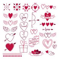 Set of love symbols Design elements