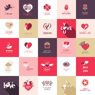 Set of flat design love icons